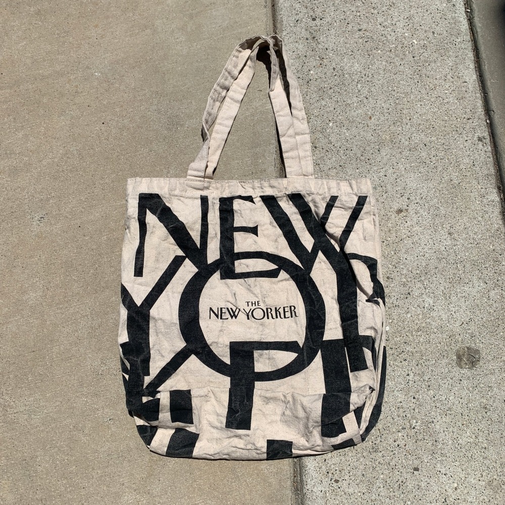 The New Yorker magazine logo canvas cotton tote bag